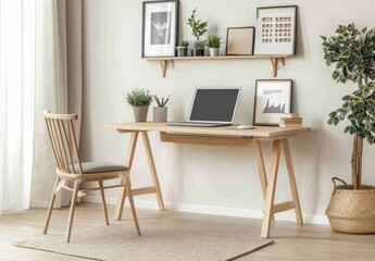 Wooden Desk Home Office.