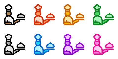 Editable chef, waiter, server vector icon. Food, restaurant. Part of a big icon set family. Perfect for web and app interfaces, presentations, infographics, etc