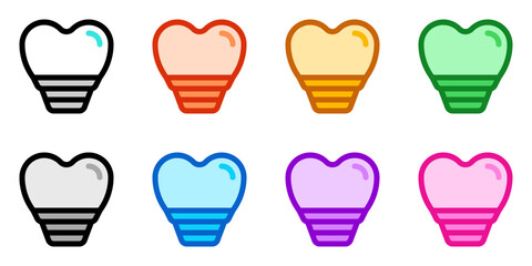 Editable dental implant vector icon. Dentistry, healthcare, medical. Part of a big icon set family. Perfect for web and app interfaces, presentations, infographics, etc