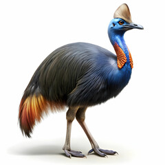 colorful cassowary isolated on white background