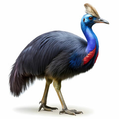 colorful cassowary isolated on white background