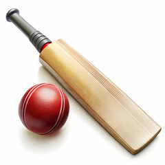 Cricket stump, bat, ball and gloves on artificial turf, elevated view