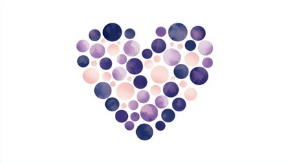 Colorful abstract heart shape composed of smooth circles, perfect for romantic or artistic themes.