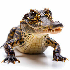 Dwarf Crocodile full body clearly photo on white background