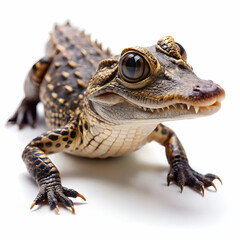 Dwarf Crocodile full body clearly photo on white background