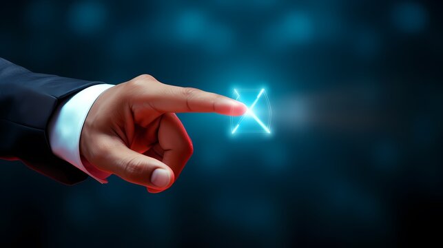 3d touch screen, hand pointing gesture, click symbol design isolated on white background. - Powered by Adobe