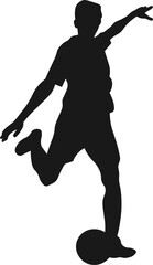player will shooting in football silhouette
