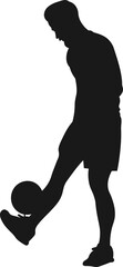 player will shooting in football silhouette