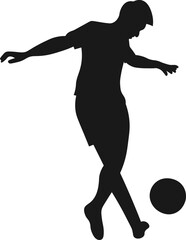 player will shooting in football silhouette