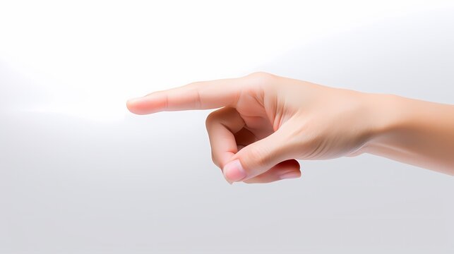 3d touch screen, hand pointing gesture, click symbol design isolated on white background.