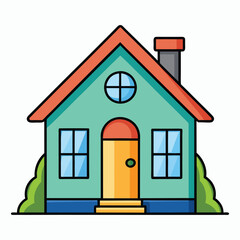 house silhouette vector on white background