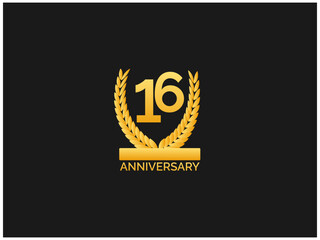 Naklejka premium Years anniversary gold logo template for celebration event, company, greeting, invitation, business.