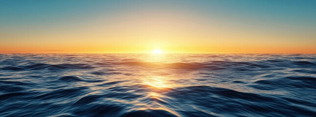 Obraz premium Beautiful sunset over the ocean showcasing vibrant colors and calming waves in the evening