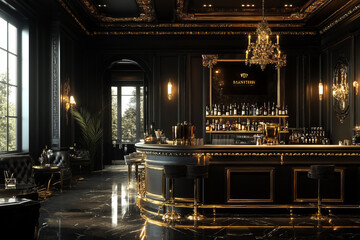Obraz premium elegant black and gold bar design ideas for a luxurious experience