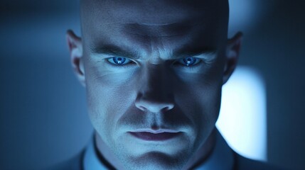 Obraz premium Intense Portrait of a Focused Businessman