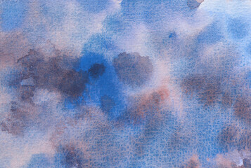 Beautiful background. Watercolor granulation. Versatile artistic image for creative design projects: posters, banners, cards, prints, brochures and wallpapers. Traditional artist-made art.