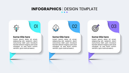Infographic template. 3 square banners with text