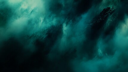 Obraz premium Abstract Teal Fog Subtle Blur Background with Space for Custom Text