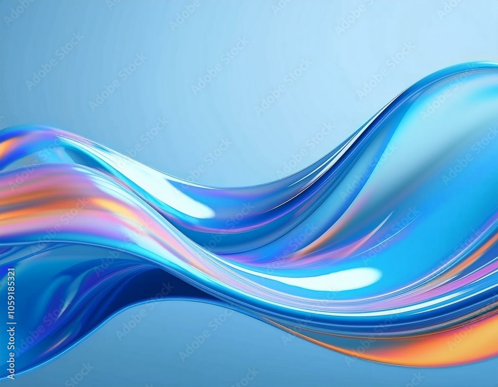 Poster flowing curve lines background, 3d rendering.