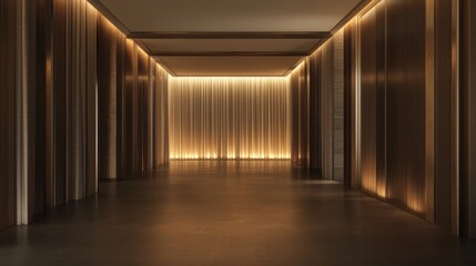 Modern Empty Hallway with Warm Lighting