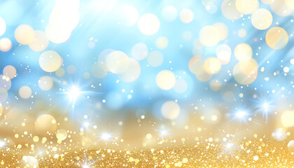 Abstract background with Happy New Year Bright glitter background with blurred lights.