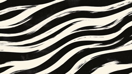Abstract Black and White Wavy Pattern Design