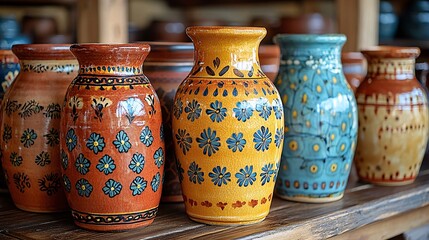 Colorful Handcrafted Pottery Vases for Home Decor