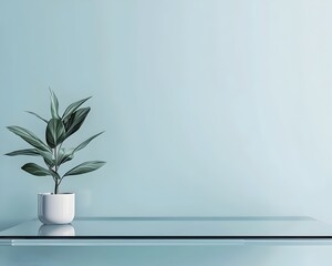 Minimalist Mockup Background with Glass Table for Tech Display