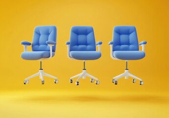 Fototapeta premium Blue Office Chairs.
