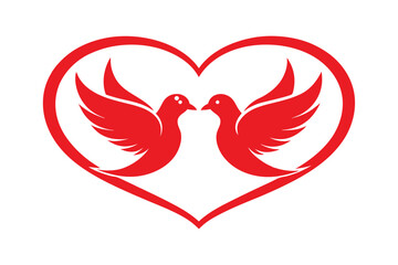 Two Hearts with Wings Vector Whimsical and Romantic Illustration Symbolizing Love, Freedom, and Joyful Union