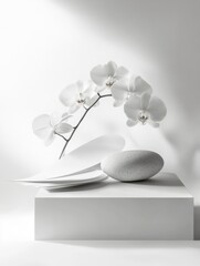 White Orchid Still Life.