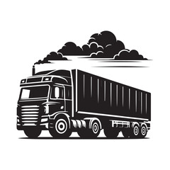 Truck silhouette vector, Vehicle Icons, Garbage truck silhouette vector illustration