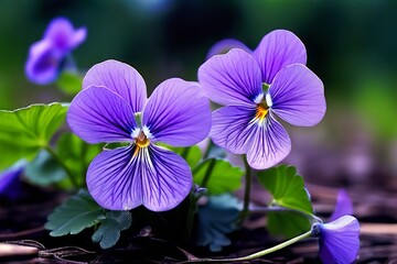 violets with dainty petals small charming violets with heart sha