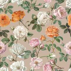 Lovely and Beautiful Spring Flowers Pattern for Fabric, Wallpaper, and More