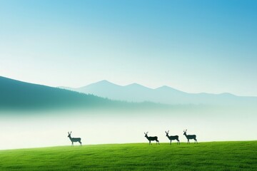 Deer grazing in a misty landscape the impact of visibility on ecosystem dynamics
