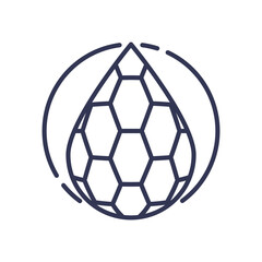 Fototapeta premium Geometric water droplet symbolizing structured hydration.