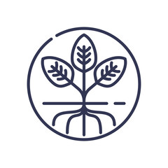 Minimalist plant icon symbolizing growth and renewal.