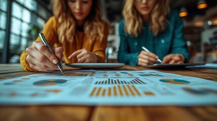 Fototapeta premium Business Strategy Planning with Graphs and Calculations.Generative AI グラフと計算を用いたビジネス戦略計画