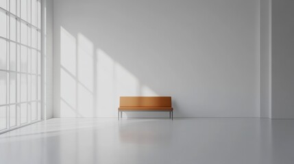 Fototapeta premium Minimalist Interior with Bench and Natural Light