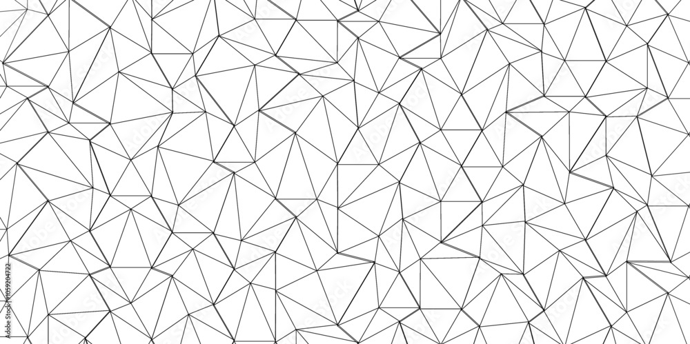 Wall mural abstract of simple gray line triangle pattern geometric background. seamless geometric polygonal rep