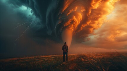 Fototapeta premium Photographer Captures Intense Tornado Formation