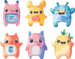set of funny monsters