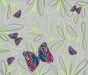 seamless pattern with butterflies