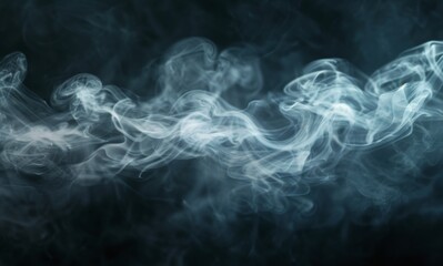 Obraz premium Abstract White Smoke Swirling Against a Black Background