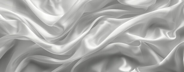 Obraz premium Closeup of Smooth White Fabric Draped and Folded