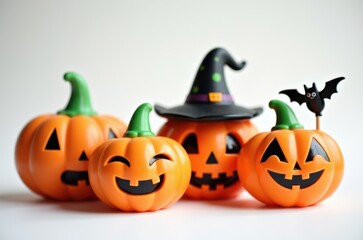 Halloween holiday toy pumpkins, toy caps, toy graves, toy candles,