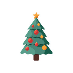 Christmas tree isolated on white background.