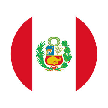 Round Peru flag icon