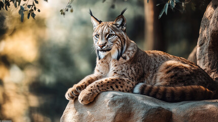 Fototapeta premium A picture of a male Iberian lynx.