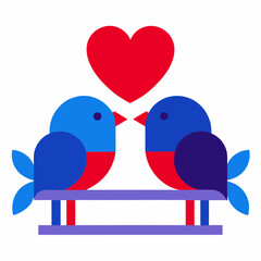 valentine two birds on a branch